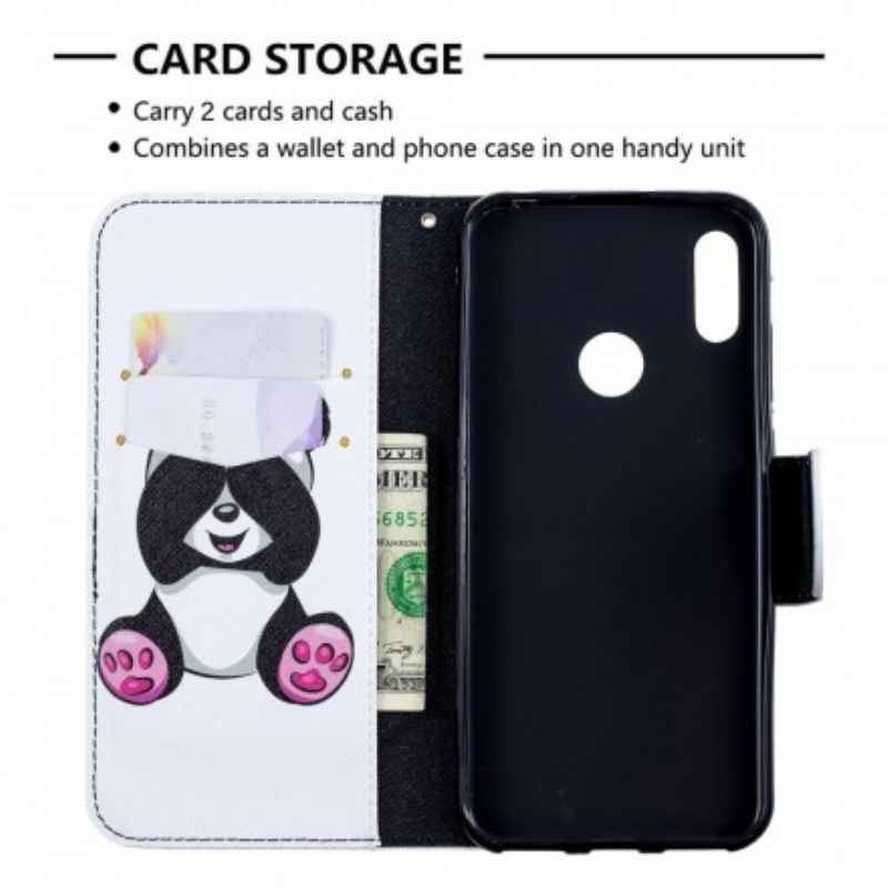 Læder Cover Huawei Y6 2019 / Honor 8A Panda Sjov