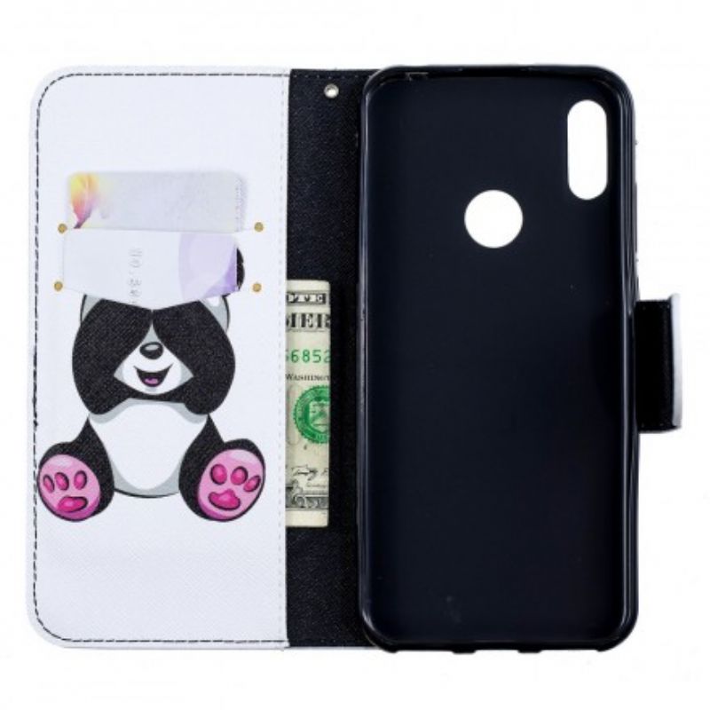 Læder Cover Huawei Y6 2019 / Honor 8A Panda Sjov