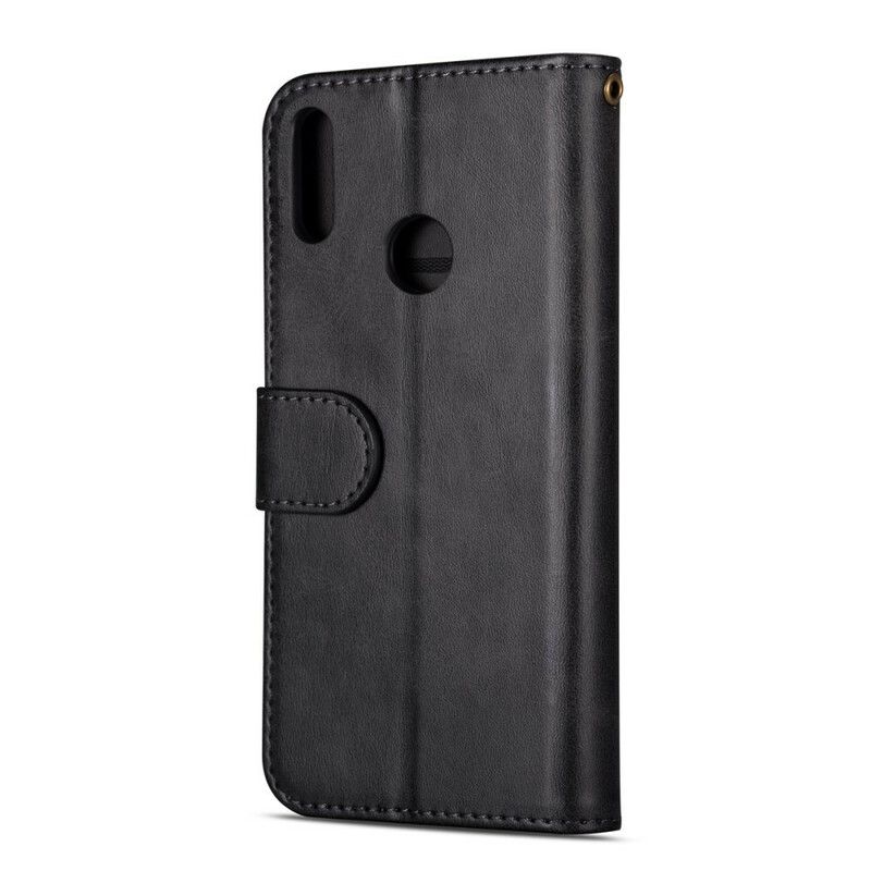 Læder Cover Huawei Y6 2019 / Honor 8A Pung Med Snor