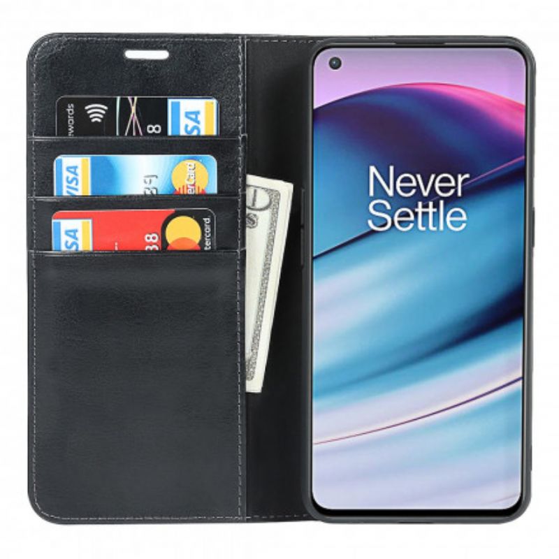 Cover OnePlus Nord CE 5G Flip Cover Ægte Læder