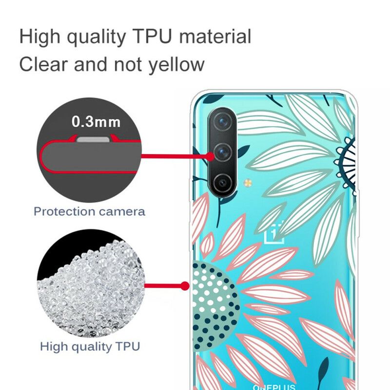 Cover OnePlus Nord CE 5G En Gennemsigtig Blomst