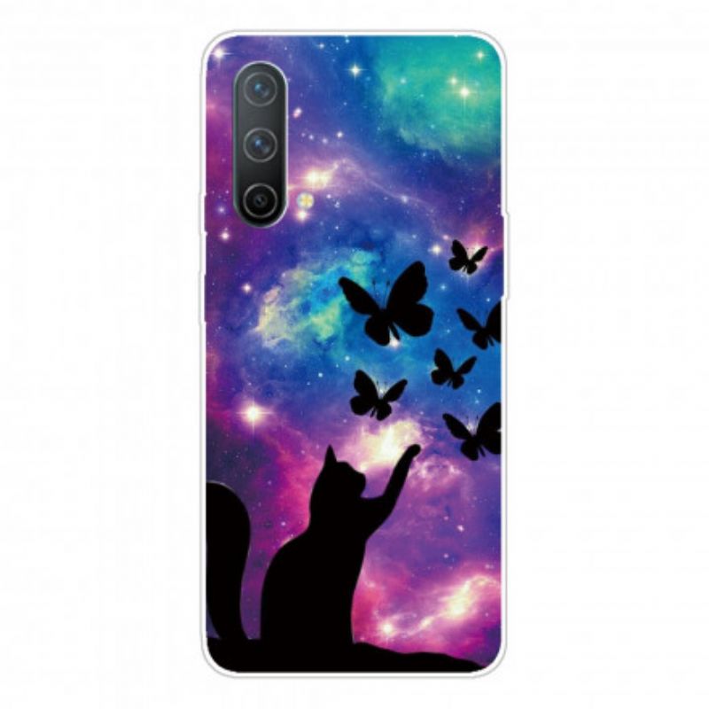 Cover OnePlus Nord CE 5G Kat Og Sommerfugle I Rummet