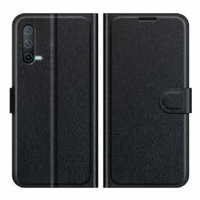 Flip Cover OnePlus Nord CE 5G Klassisk Litchieffekt