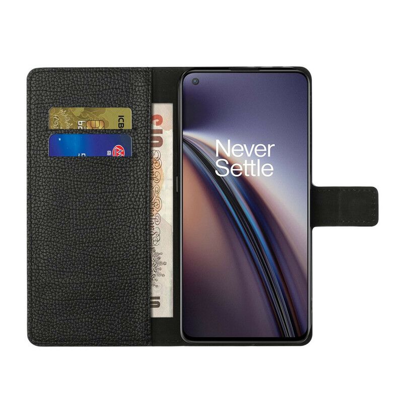 Flip Cover OnePlus Nord CE 5G Litchi Grain Læder Effekt