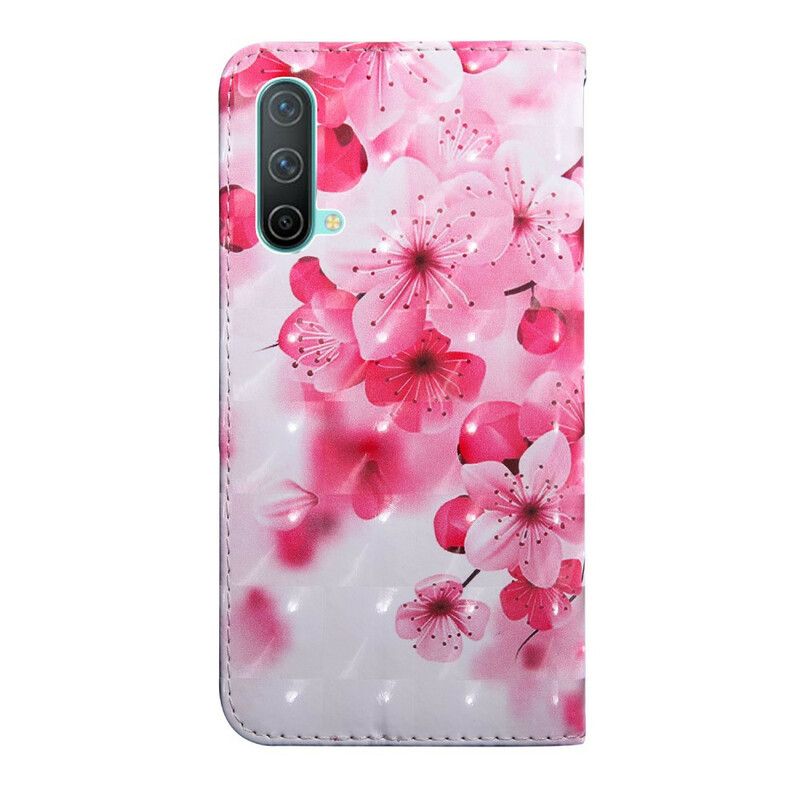 Flip Cover OnePlus Nord CE 5G Pink Blomster