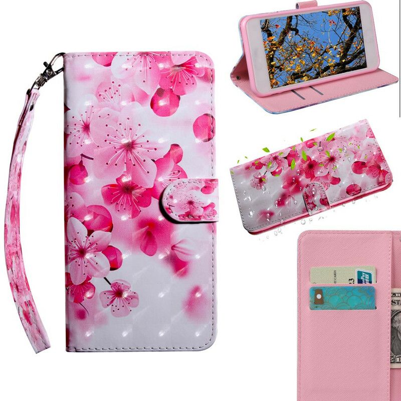 Flip Cover OnePlus Nord CE 5G Pink Blomster