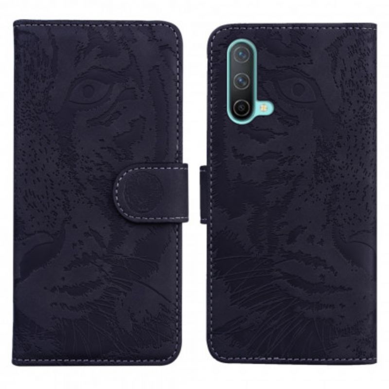 Flip Cover OnePlus Nord CE 5G Tiger Face Print