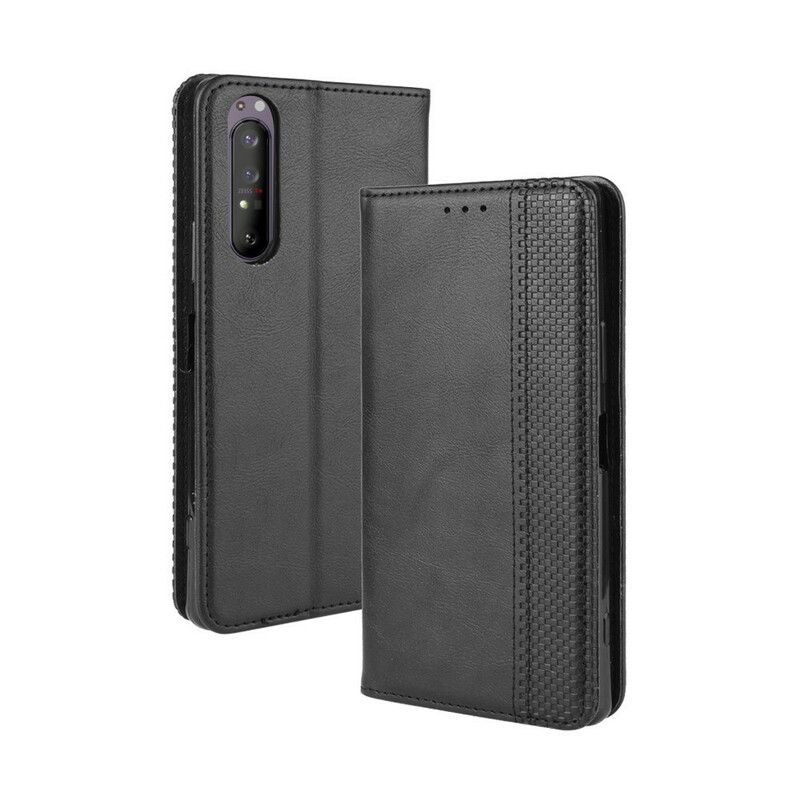 Cover Sony Xperia 5 II Flip Cover Vintage Stiliseret Lædereffekt