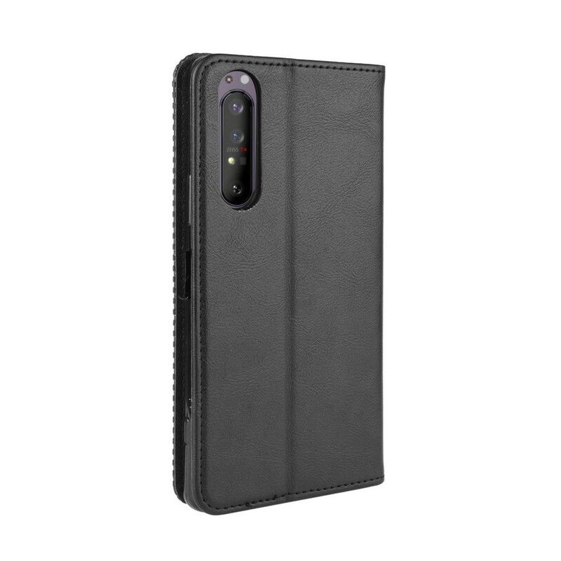 Cover Sony Xperia 5 II Flip Cover Vintage Stiliseret Lædereffekt