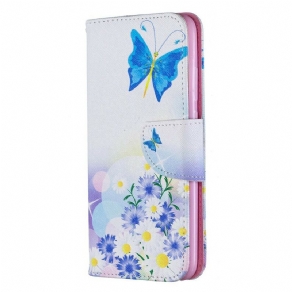 Flip Cover Huawei P Smart Plus 2019 Malede Sommerfugle Og Blomster