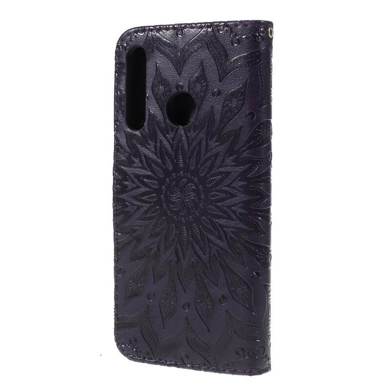 Flip Cover Huawei P Smart Plus 2019 Med Snor Thong Solblomst