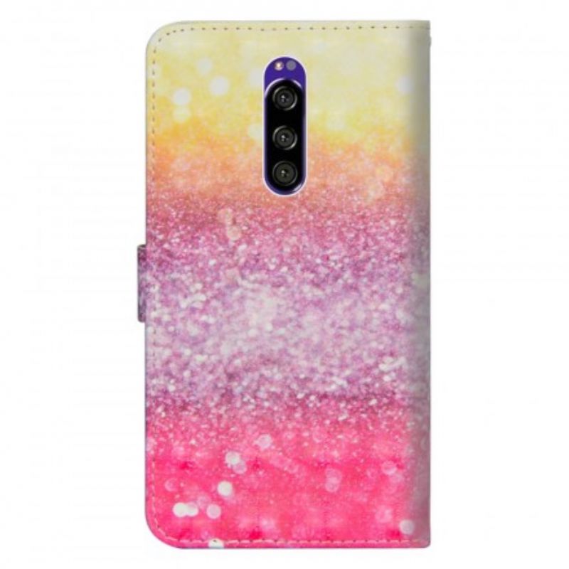 Flip Cover Sony Xperia 1 Magenta Glitter Gradient