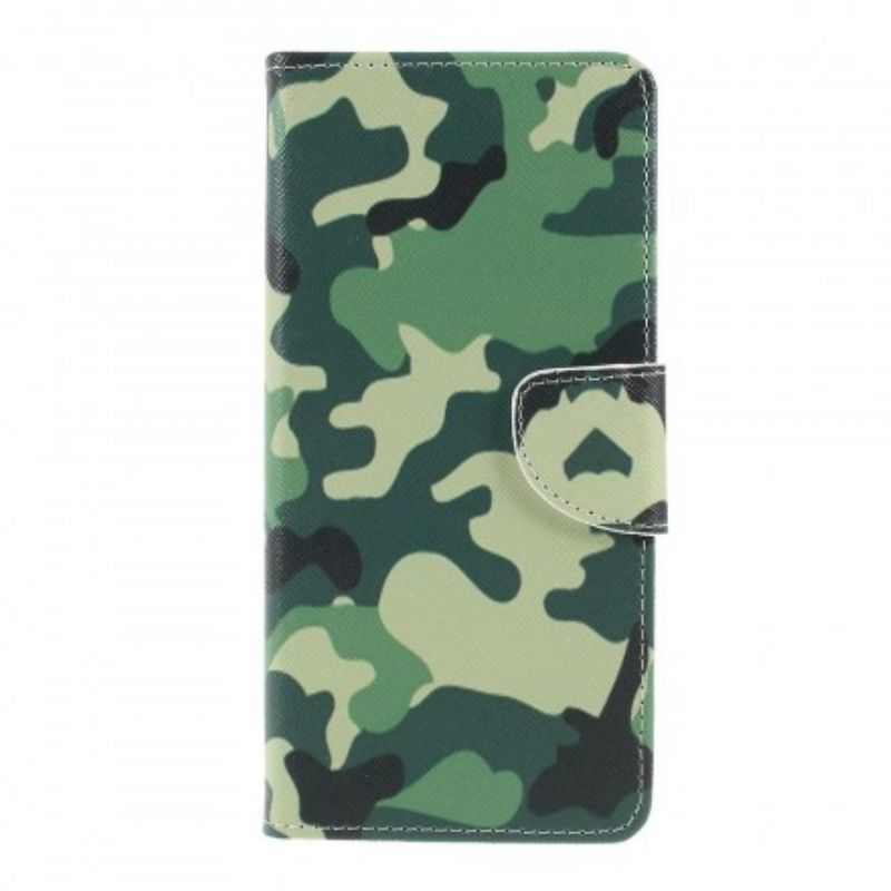 Læder Cover Sony Xperia 1 Militær Camouflage