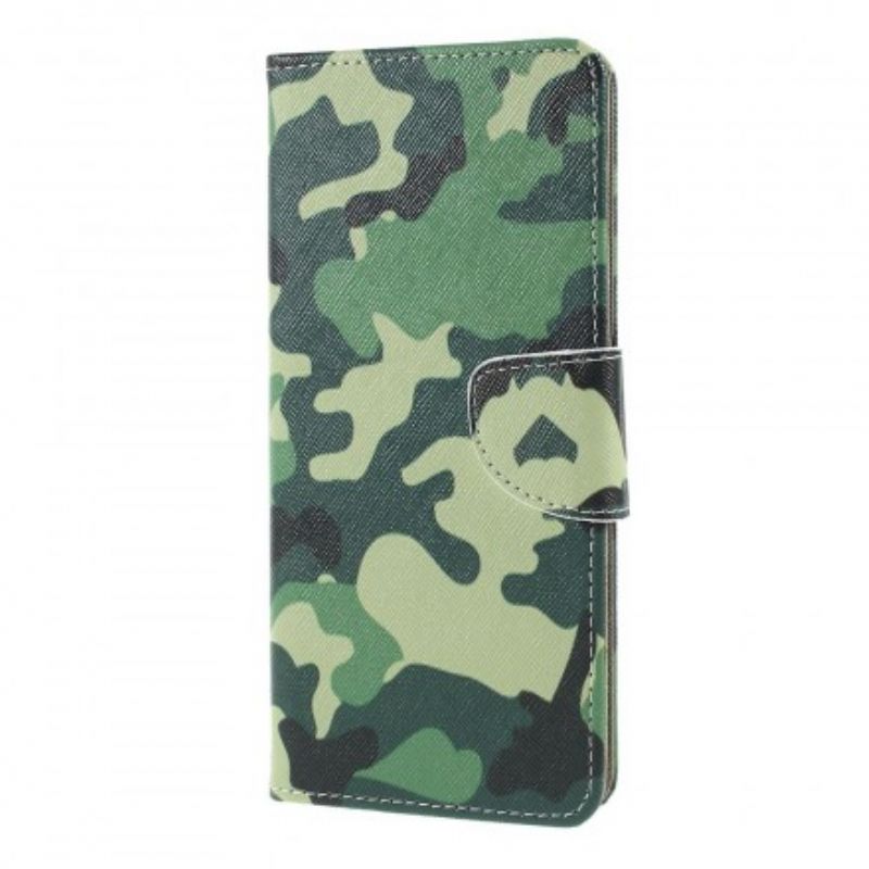 Læder Cover Sony Xperia 1 Militær Camouflage