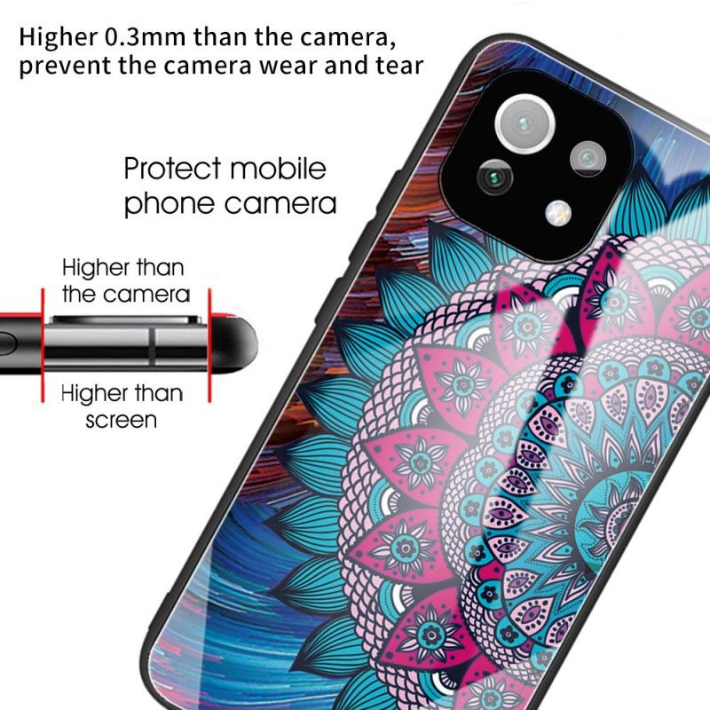 Cover Xiaomi Mi 11 Lite 5G NE / Mi 11 Lite 4G / 5G Hærdet Glas Mandala