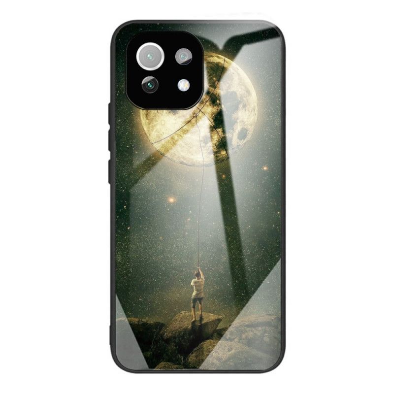 Cover Xiaomi Mi 11 Lite 5G NE / Mi 11 Lite 4G / 5G Hærdet Glas Måne Art