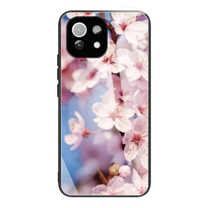 Cover Xiaomi Mi 11 Lite 5G NE / Mi 11 Lite 4G / 5G Hærdet Glasblomster