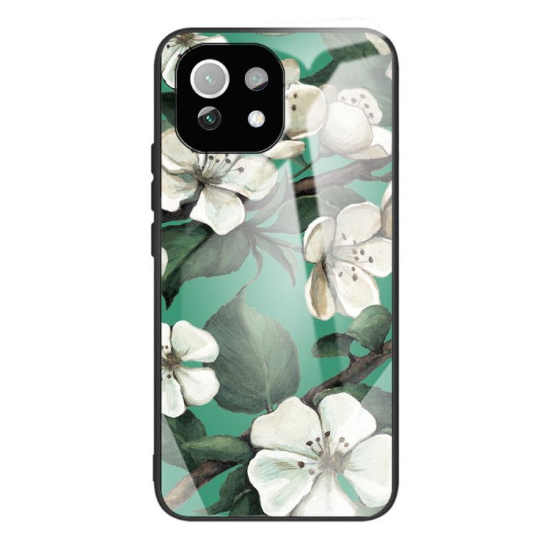 Cover Xiaomi Mi 11 Lite 5G NE / Mi 11 Lite 4G / 5G Hærdet Glasblomster