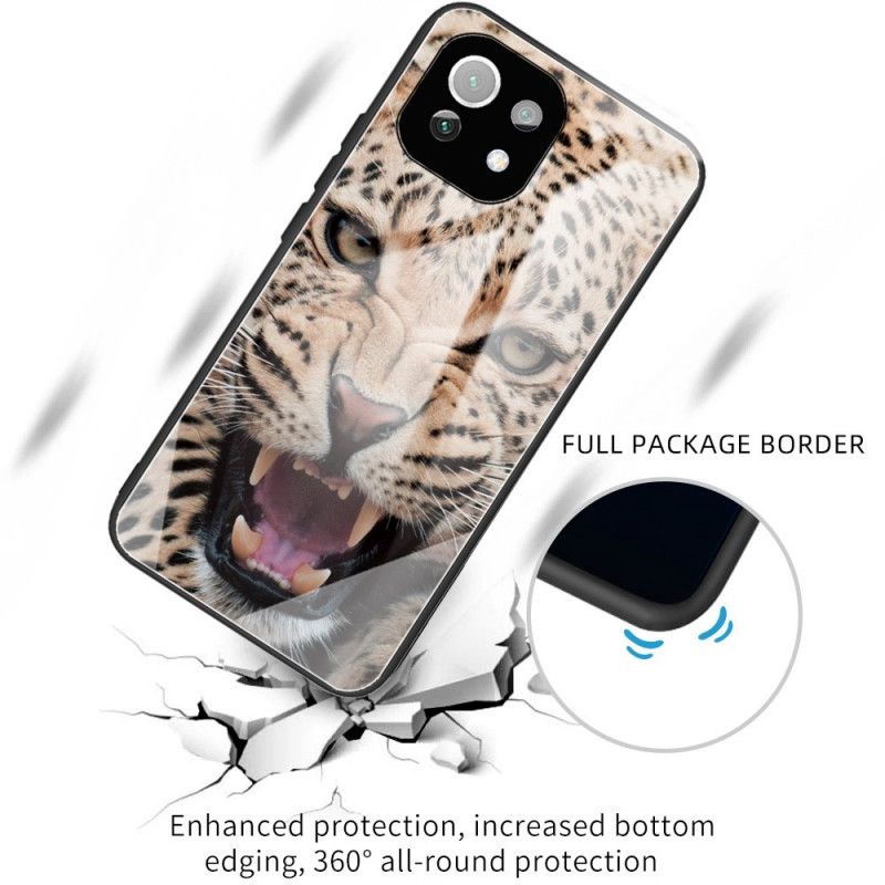 Cover Xiaomi Mi 11 Lite 5G NE / Mi 11 Lite 4G / 5G Leopard Hærdet Glas