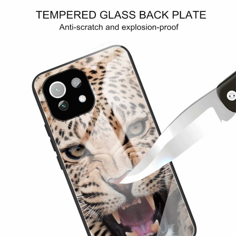 Cover Xiaomi Mi 11 Lite 5G NE / Mi 11 Lite 4G / 5G Leopard Hærdet Glas