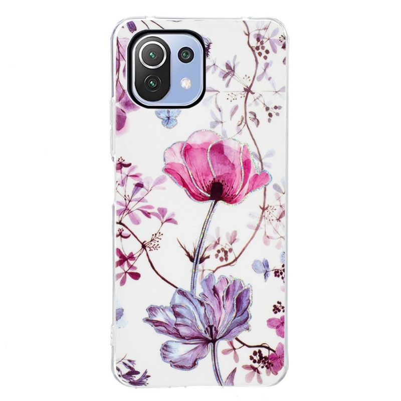 Cover Xiaomi Mi 11 Lite 5G NE / Mi 11 Lite 4G / 5G Marmorerede Blomster