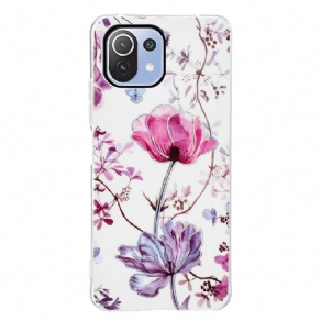 Cover Xiaomi Mi 11 Lite 5G NE / Mi 11 Lite 4G / 5G Marmorerede Blomster