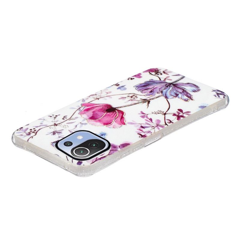 Cover Xiaomi Mi 11 Lite 5G NE / Mi 11 Lite 4G / 5G Marmorerede Blomster