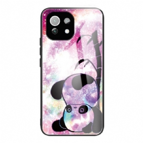 Cover Xiaomi Mi 11 Lite 5G NE / Mi 11 Lite 4G / 5G Panda Og Bambus Hærdet Glas