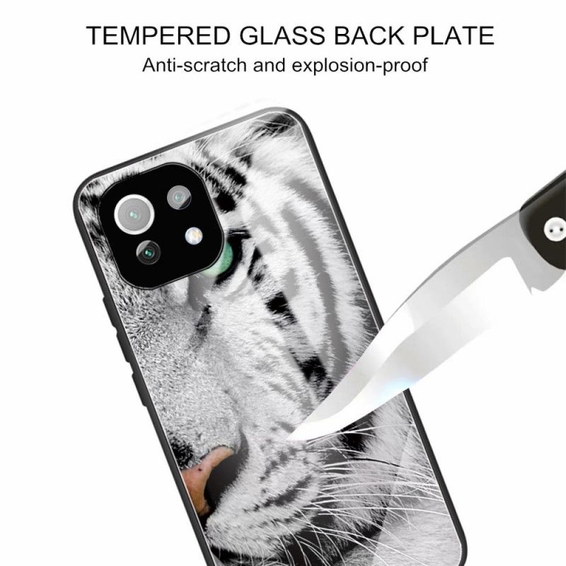 Cover Xiaomi Mi 11 Lite 5G NE / Mi 11 Lite 4G / 5G Tiger Hærdet Glas