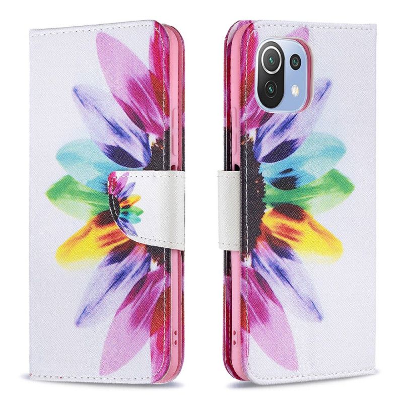 Flip Cover Xiaomi Mi 11 Lite 5G NE / Mi 11 Lite 4G / 5G Akvarelblomst