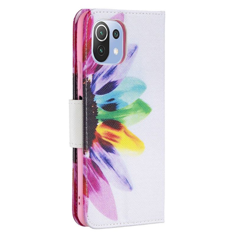 Flip Cover Xiaomi Mi 11 Lite 5G NE / Mi 11 Lite 4G / 5G Akvarelblomst