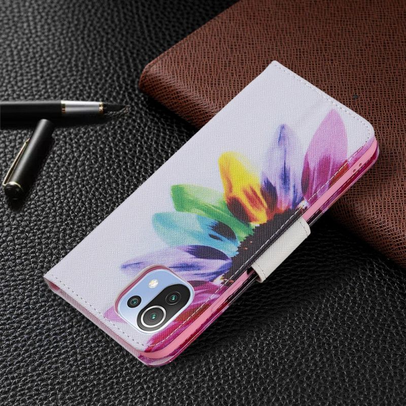 Flip Cover Xiaomi Mi 11 Lite 5G NE / Mi 11 Lite 4G / 5G Akvarelblomst