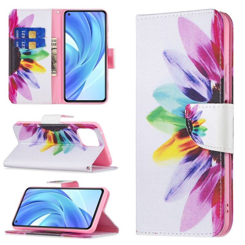 Flip Cover Xiaomi Mi 11 Lite 5G NE / Mi 11 Lite 4G / 5G Akvarelblomst