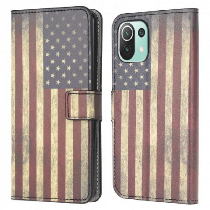 Flip Cover Xiaomi Mi 11 Lite 5G NE / Mi 11 Lite 4G / 5G Amerikansk Flag