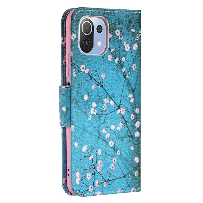 Flip Cover Xiaomi Mi 11 Lite 5G NE / Mi 11 Lite 4G / 5G Blomstrende Træ