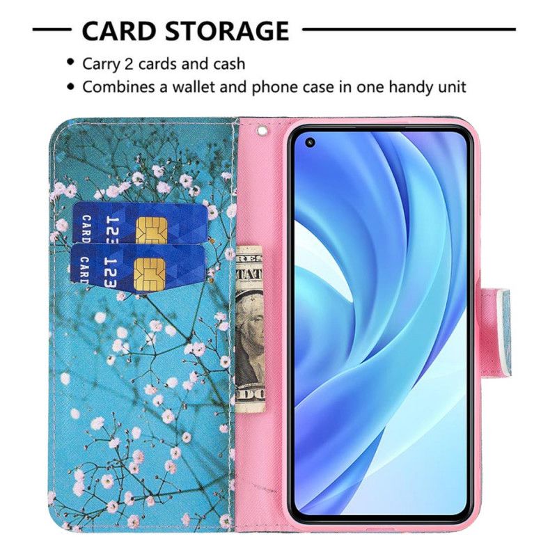 Flip Cover Xiaomi Mi 11 Lite 5G NE / Mi 11 Lite 4G / 5G Blomstrende Træ