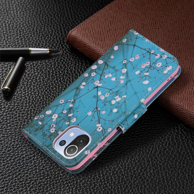 Flip Cover Xiaomi Mi 11 Lite 5G NE / Mi 11 Lite 4G / 5G Blomstrende Træ