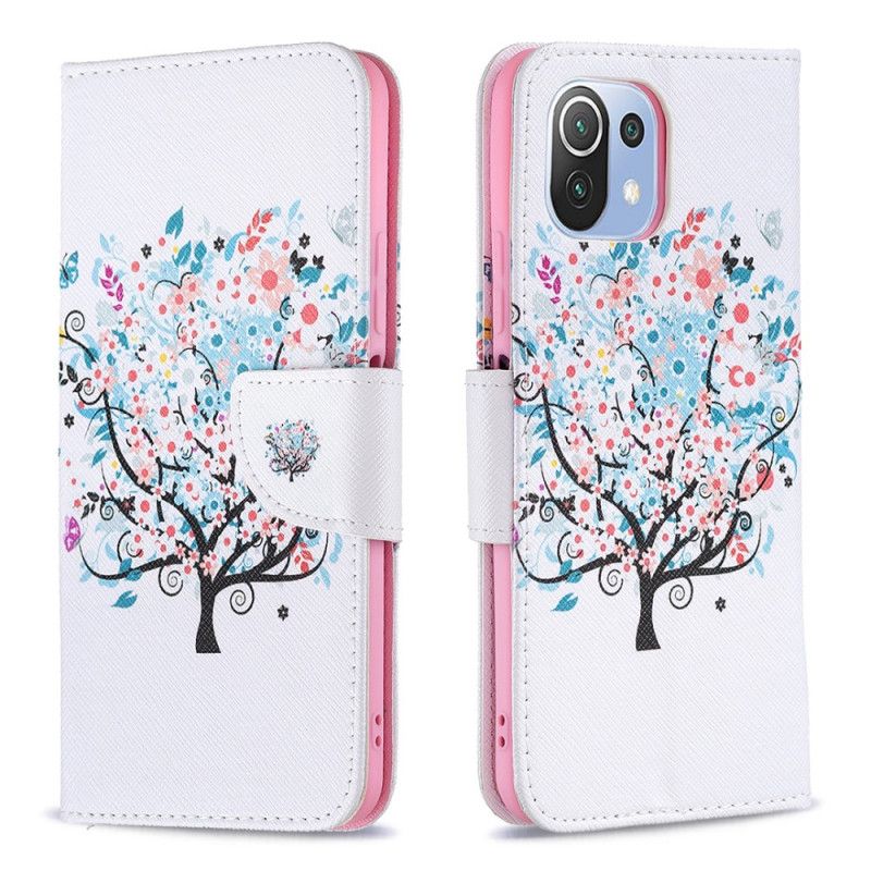 Flip Cover Xiaomi Mi 11 Lite 5G NE / Mi 11 Lite 4G / 5G Blomstret Træ