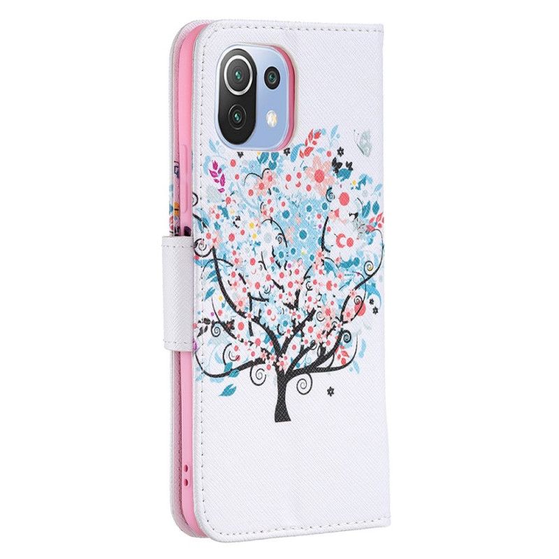 Flip Cover Xiaomi Mi 11 Lite 5G NE / Mi 11 Lite 4G / 5G Blomstret Træ