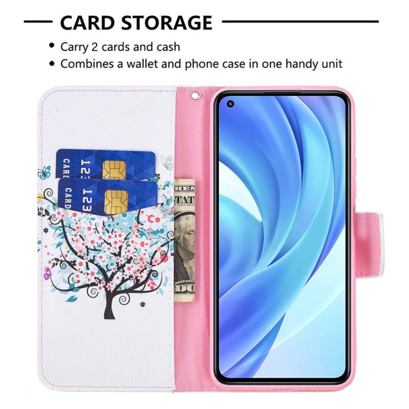 Flip Cover Xiaomi Mi 11 Lite 5G NE / Mi 11 Lite 4G / 5G Blomstret Træ