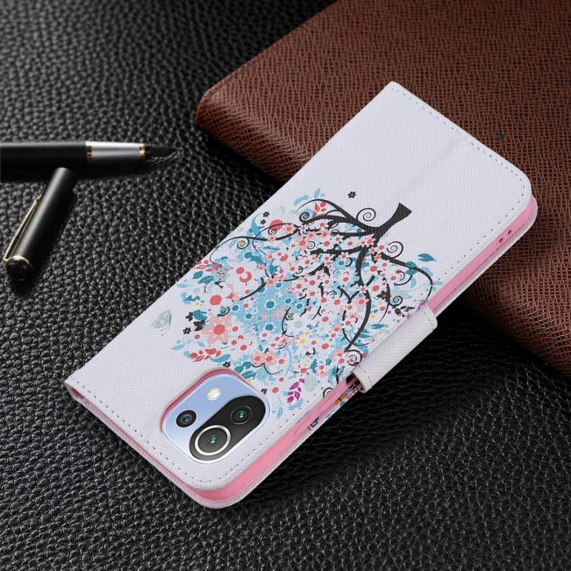 Flip Cover Xiaomi Mi 11 Lite 5G NE / Mi 11 Lite 4G / 5G Blomstret Træ