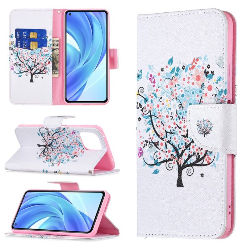 Flip Cover Xiaomi Mi 11 Lite 5G NE / Mi 11 Lite 4G / 5G Blomstret Træ