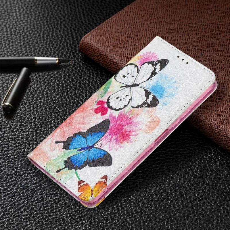 Flip Cover Xiaomi Mi 11 Lite 5G NE / Mi 11 Lite 4G / 5G Malede Sommerfugle Og Blomster