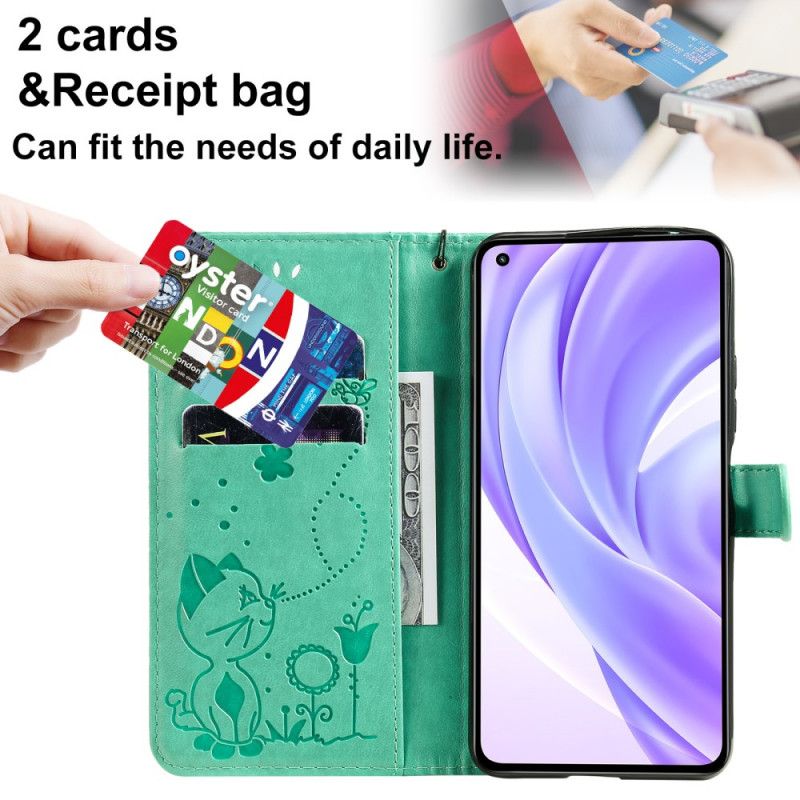 Flip Cover Xiaomi Mi 11 Lite 5G NE / Mi 11 Lite 4G / 5G Med Snor Thong Kat Og Bi