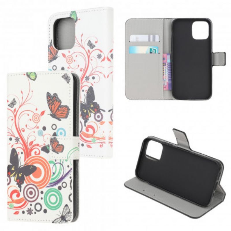 Flip Cover Xiaomi Mi 11 Lite 5G NE / Mi 11 Lite 4G / 5G Sommerfugle Og Blomster