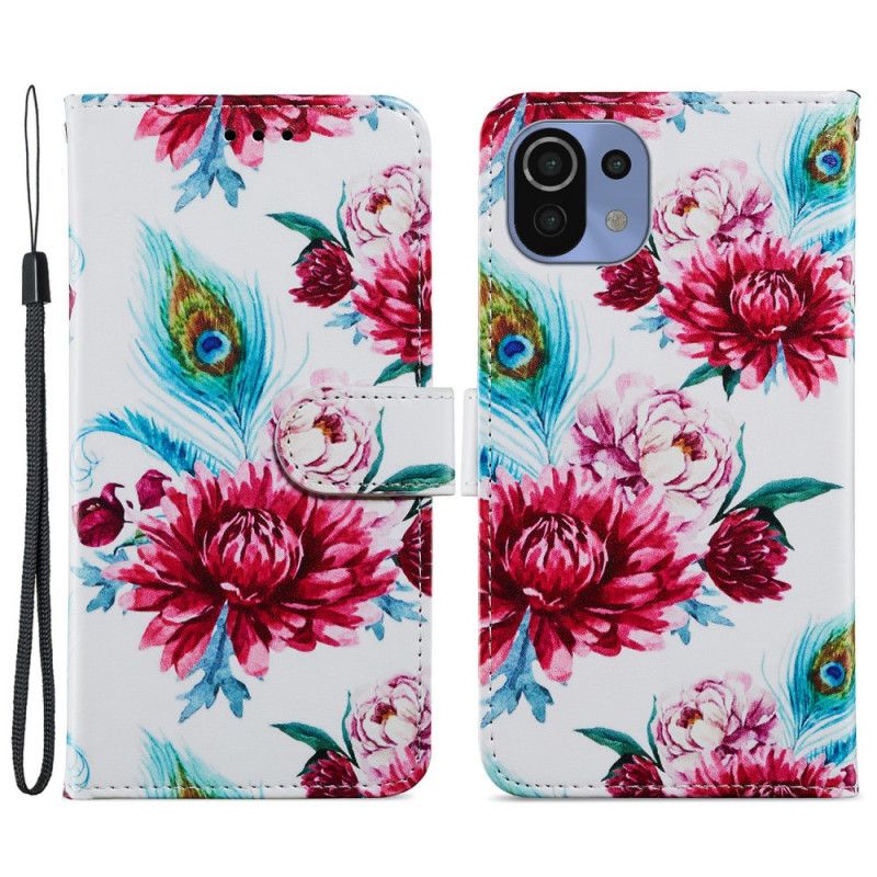 Læder Cover Xiaomi Mi 11 Lite 5G NE / Mi 11 Lite 4G / 5G Intense Blomster