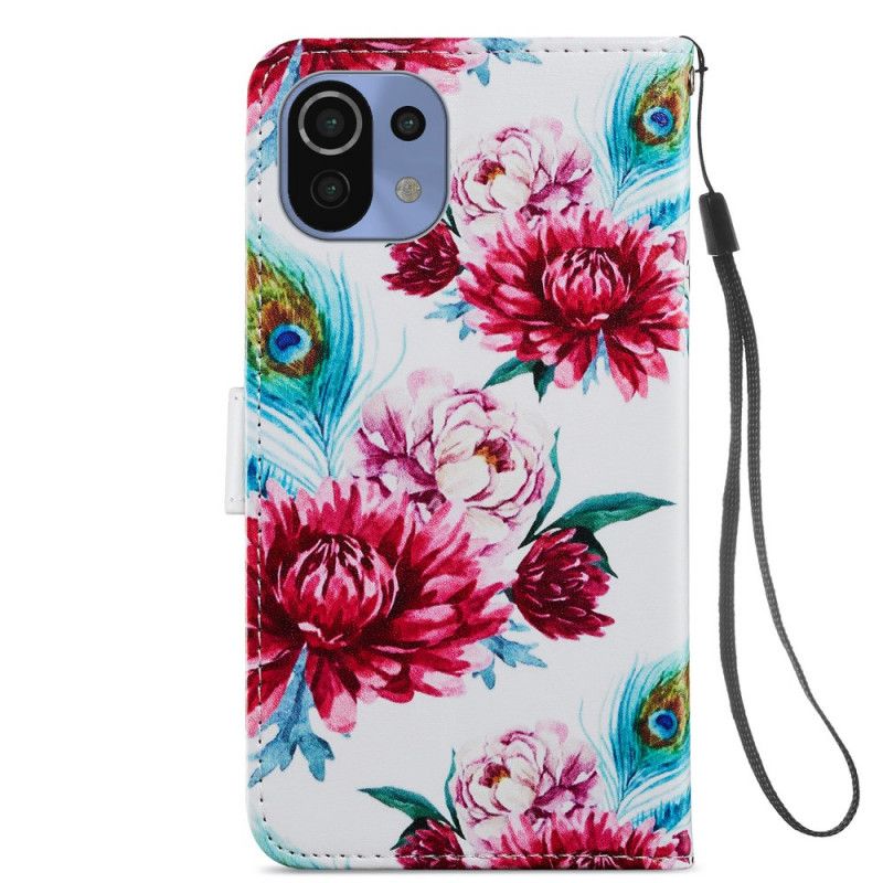 Læder Cover Xiaomi Mi 11 Lite 5G NE / Mi 11 Lite 4G / 5G Intense Blomster