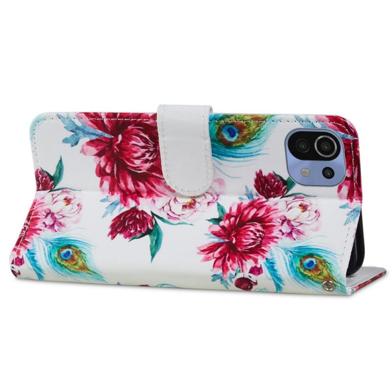 Læder Cover Xiaomi Mi 11 Lite 5G NE / Mi 11 Lite 4G / 5G Intense Blomster