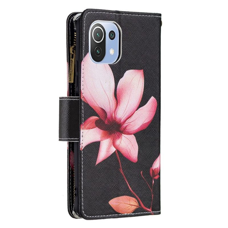 Læder Cover Xiaomi Mi 11 Lite 5G NE / Mi 11 Lite 4G / 5G Pink Flower Lynlåslomme