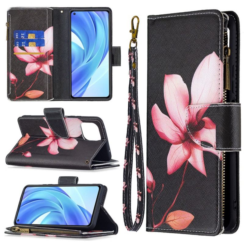 Læder Cover Xiaomi Mi 11 Lite 5G NE / Mi 11 Lite 4G / 5G Pink Flower Lynlåslomme